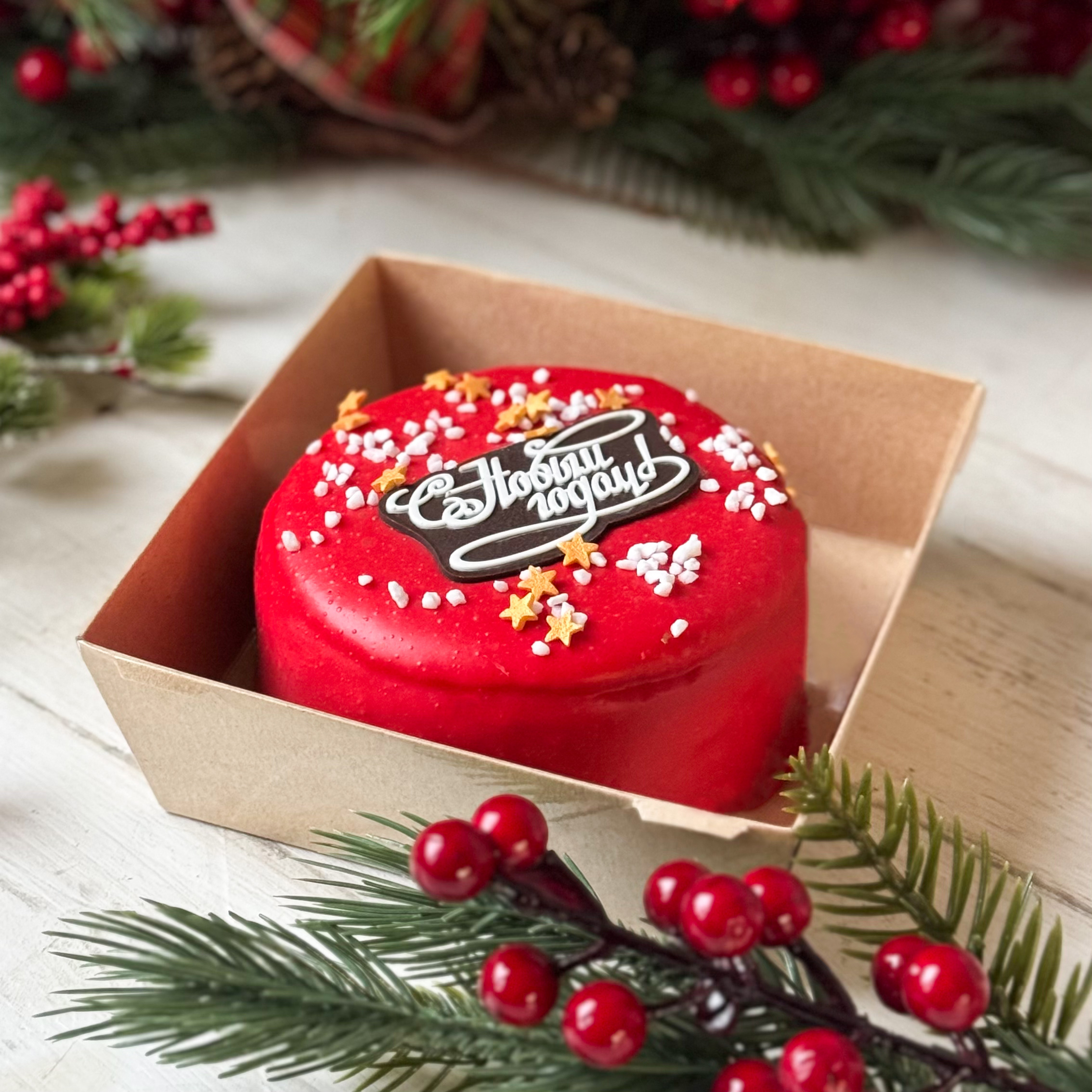 Бенто-торт ЧК брауни с карамелью (С Новым годом!) в индивид.упаковке 335 гр изображение 4