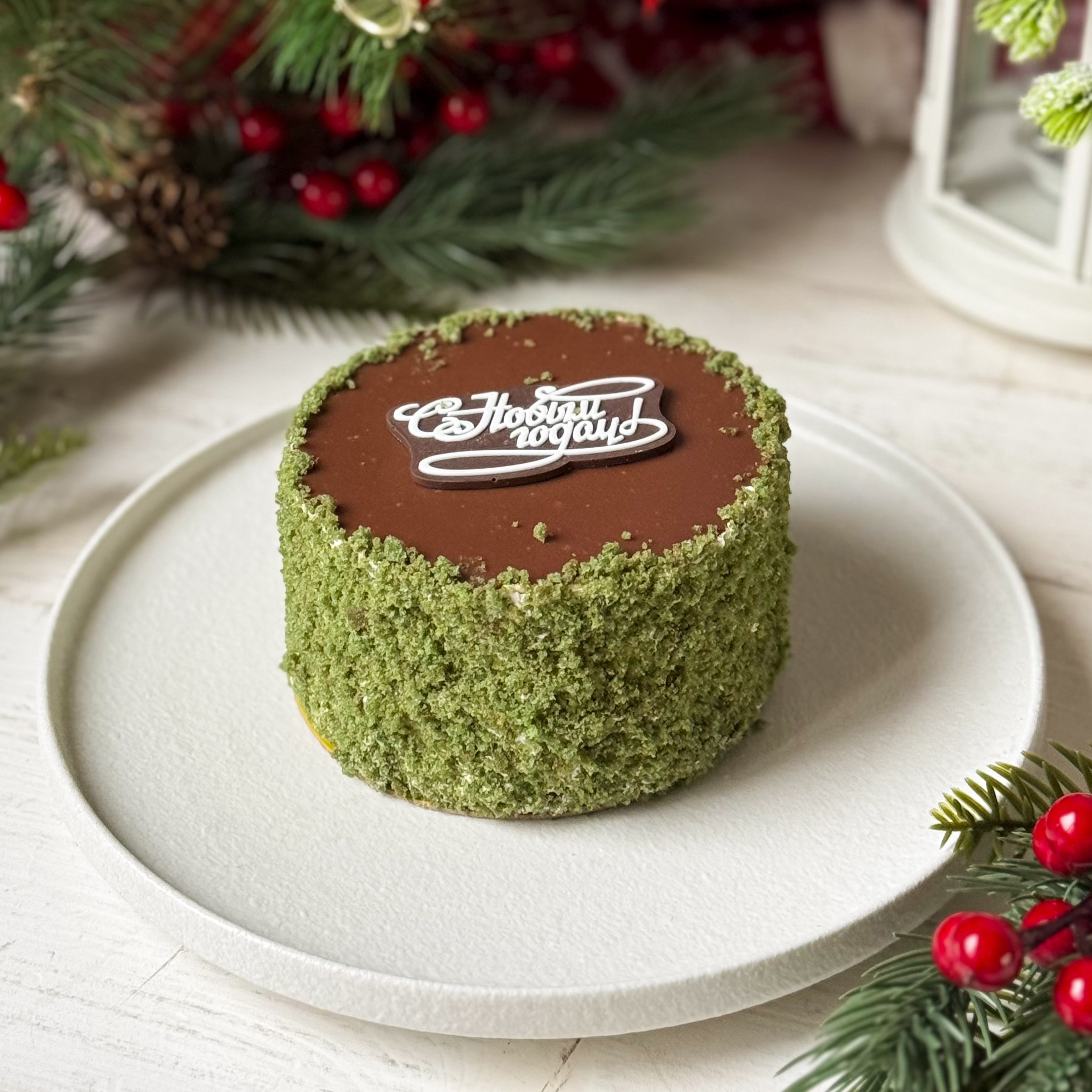 Бенто-торт Дубайский шоколад  (С Новым годом!) в индивид.упаковке 350 гр изображение 5