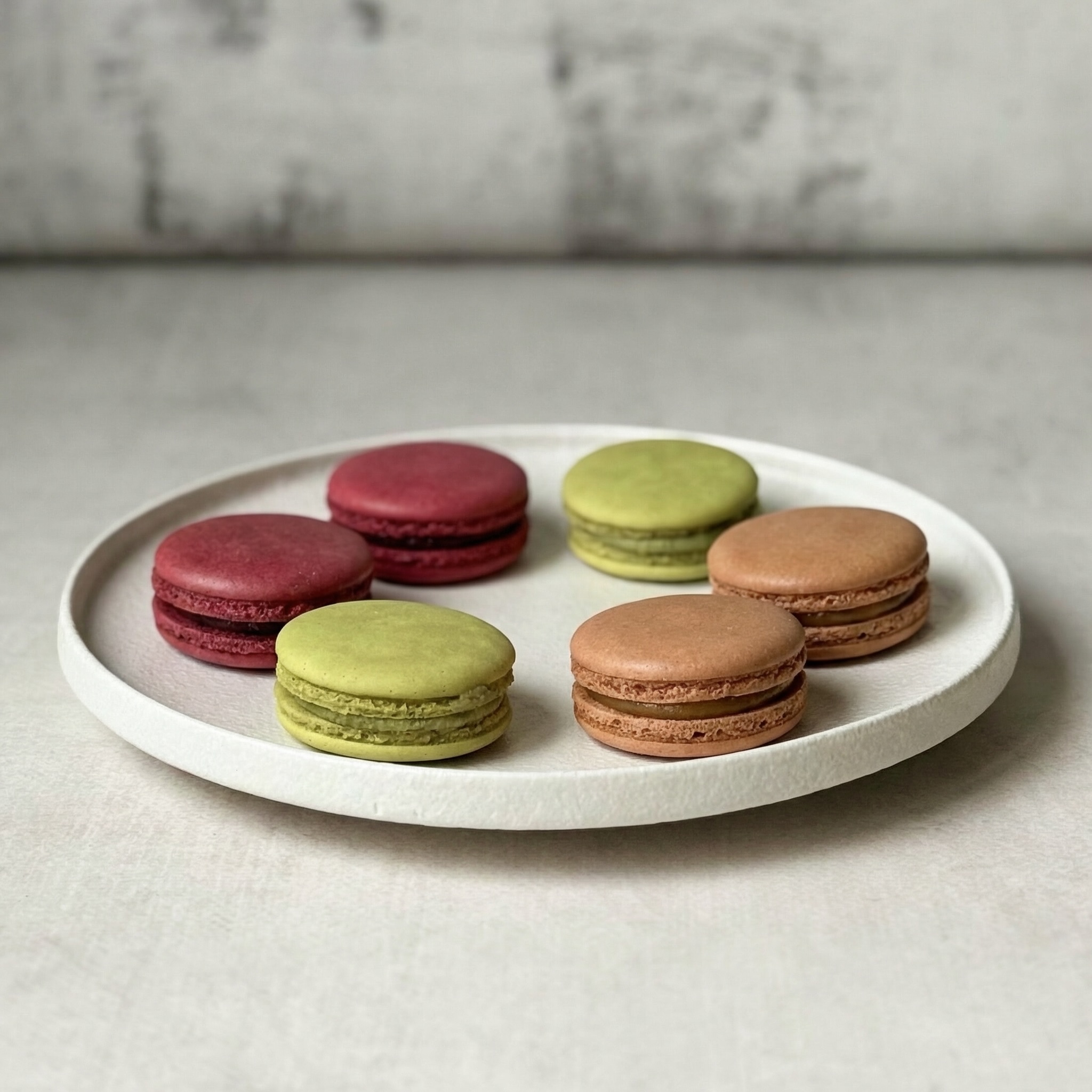 Миндальное печенье с начинкой. В упаковке 3 вкуса: "вишня", "карамель", "фисташка". изображение 2