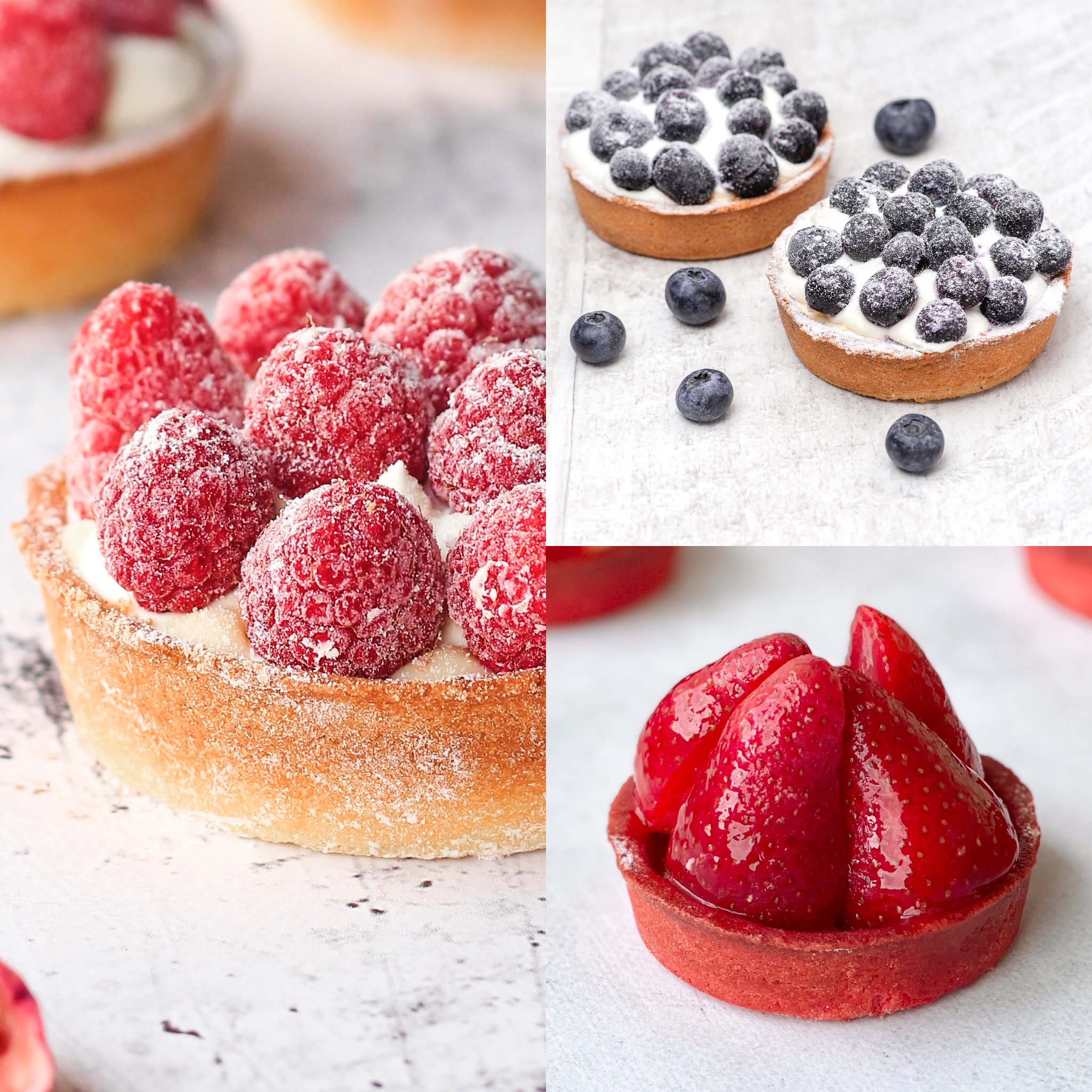 Ассорти тарталеток 3 вида, 9 порций: с голубикой 3 шт., малиновая 3 шт., Клубника 3 шт. изображение 1