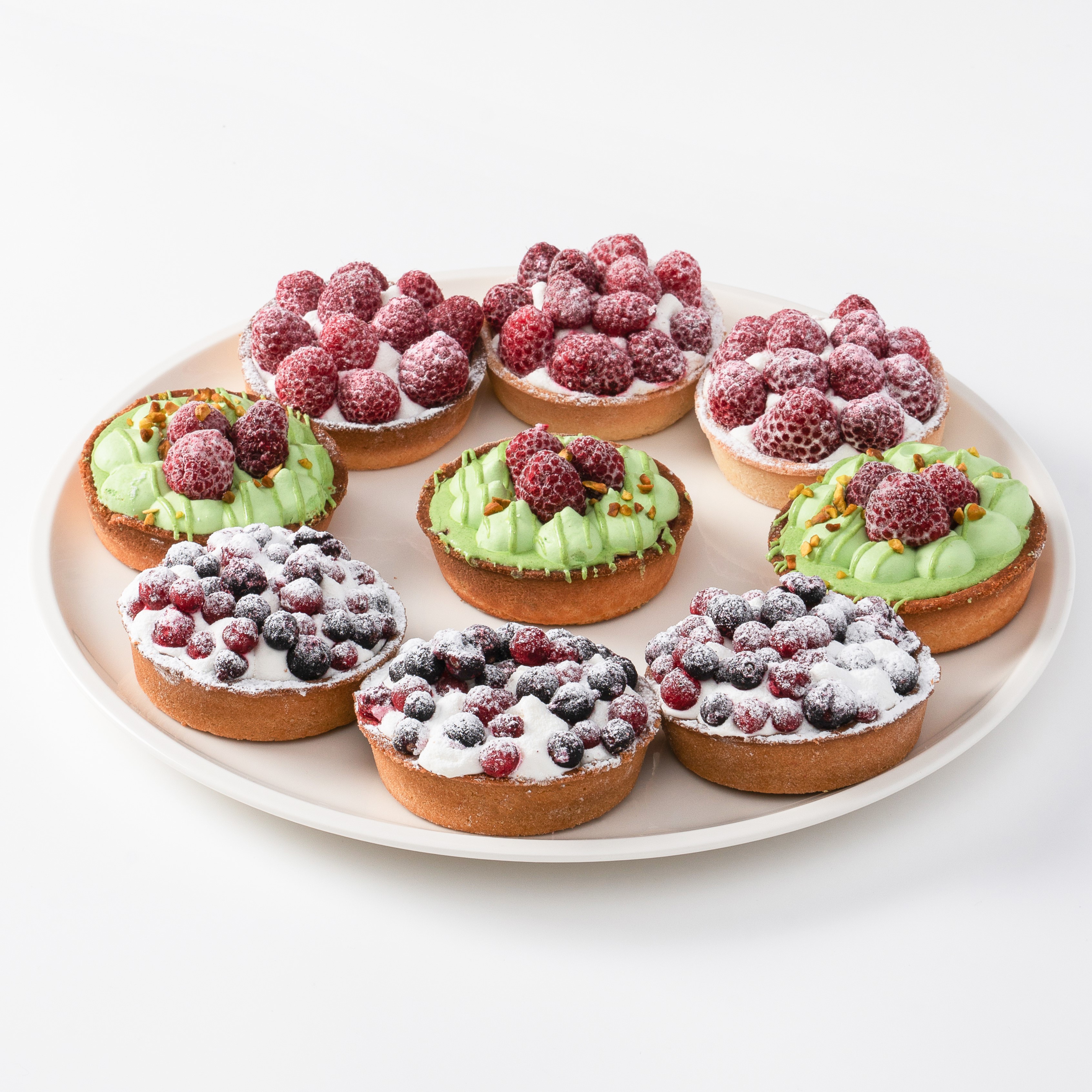 Ассорти из 9 тарталеток 3 вкусов: фисташковые (3 шт.), малиновые (3 шт.), смородиновые (3 шт.) изображение 3