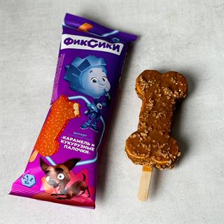 Эскимо "Фиксики" Нолик Карамель и кукурузные палочки