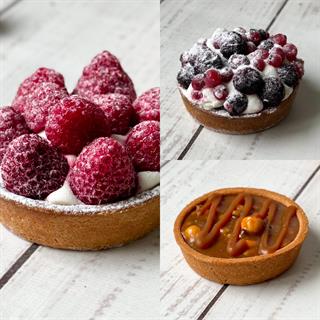 Ассорти из 9 тарталеток 3 вкусов: карамельные (3 шт.), малиновые (3 шт.), смородиновые (3 шт.)